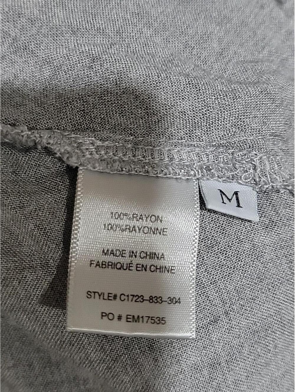 Cloth & Stone Womens Top Size M Tiered Button Up Shirt Frayed Hem Gray Blouse #C - Picture 9 of 9
